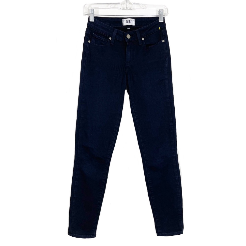 Paige Verdugo Ankle Skinny Jeans Cropped Dark Wash Blue Sz 24